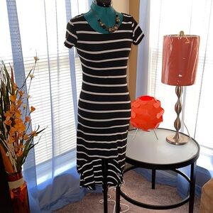Heat & Hips | Short Sleeve Striped Hi-Lo Dress​